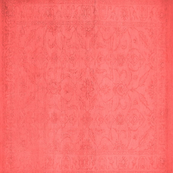 Ahgly Company Indoor Square Oriental Red Industrial Area Rugs, 7' Square