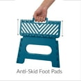 thumbnail image 4 of Simplify Plastic 9" Stripe Top Folding 1 Step Single Step Stool, Sapphire, 4 of 6