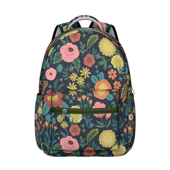 "Sunflower Mesh Backpack with Flowers Design - Breathable School Backpack for Teens Women, Lightweight Bookbag with Padded Shoulder Straps, Perfect Gym Sports Backpack"