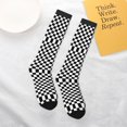 thumbnail image 6 of Knee High Socks for Women Checkerboard Black And White Long Tube Sock Uniform Socks, 6 of 7