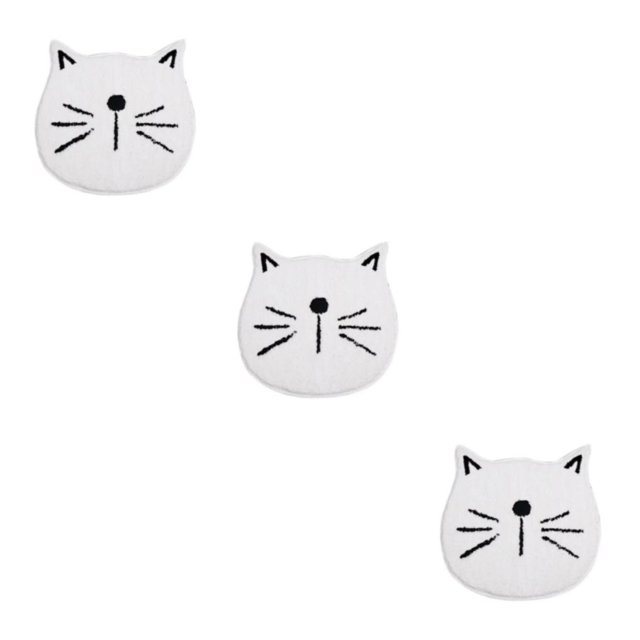 Wosthever Alfombra de baño de gato divertido para absorber agua sin derramar delicada alfombra de baño absorbente de poliéster blanco 60*60CM Type1 NO1