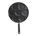 thumbnail image 1 of Poêle à Frire Antiadhésive en Aluminium Multi-Trous avec Poignée Résistante à la Chaleur - 7 Sections Rondes pour Cuisson Simultanée Œuf/hamburger - Design Renforcé par Rivets Économe en Énergie Adapté pour Gaz/électrique, 1 of 7