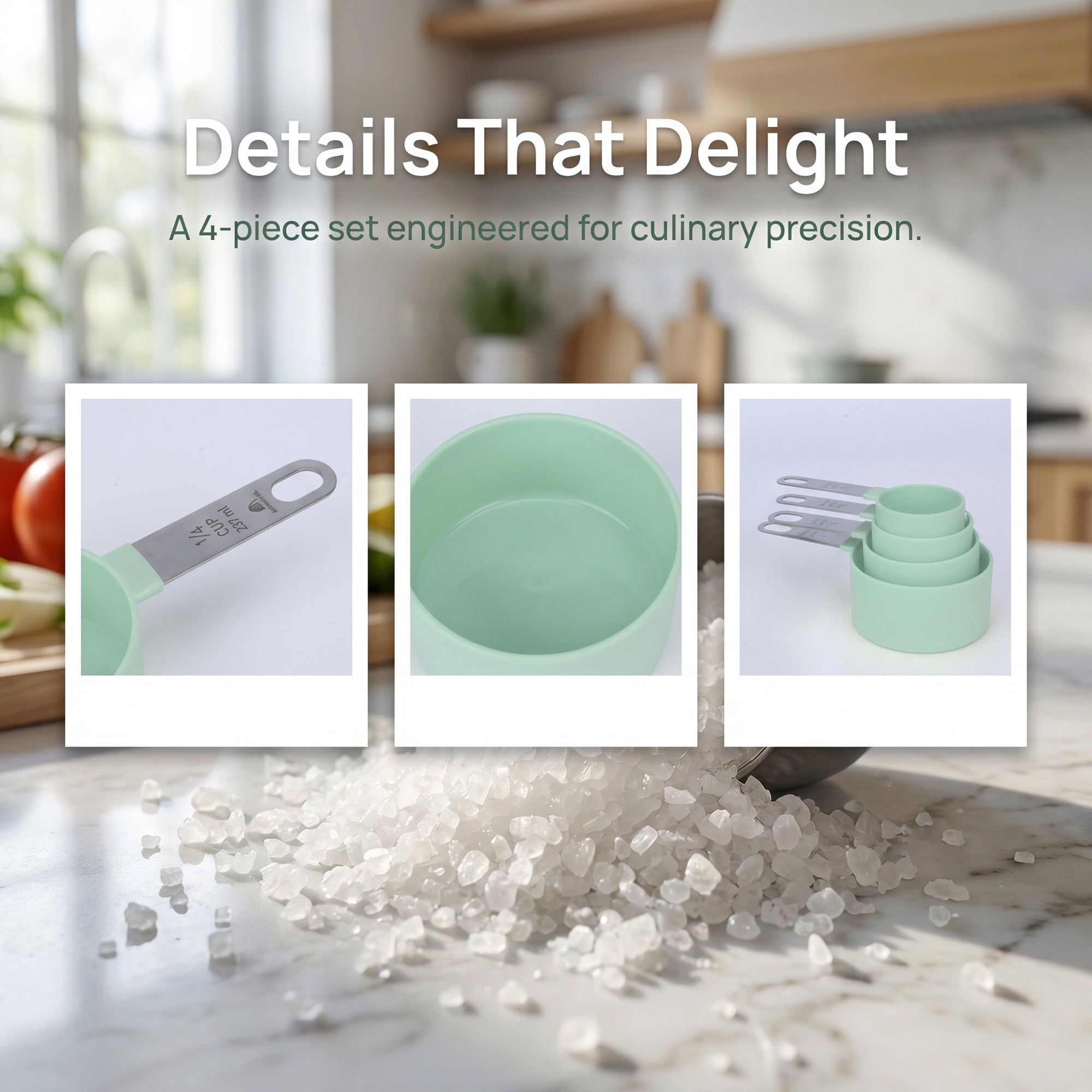 Unique Bargains Affordable Plastic Measuring Spoons Set for Kitchens or RVs Blue 4Pcs