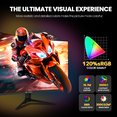 thumbnail image 4 of CRUA 27" 2K 180Hz Curved Gaming Monitor,QHD (2560 x 1440p) 1800R ,120% sRGB,FreeSync,DP& HDMI Ports, Black, 4 of 8