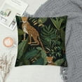 thumbnail image 2 of HENGT Throw Pillow Cover Leopards and Tropical Leaves Pillow Case Cushion Cover Sofa Outdoor Decorative Square, 2 of 5