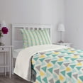 thumbnail image 5 of Ambesonne Geometric Quilted Bedspread Set 2 Pcs, Chevron Retro Style, Twin Size, Seafoam Yellow Grey, 5 of 6