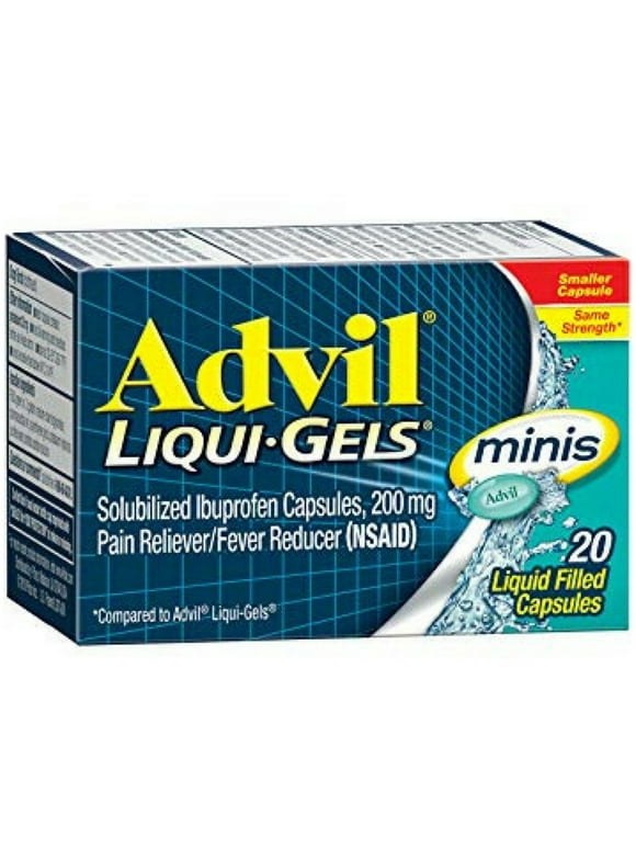 Advil 200 mg Liqui-Gels Pain Reliever & Fever Reducer Minis 20 ct, Pack of 2
