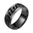 thumbnail image 2 of SPRING PARK  Men Fashion Ring,Stainless Steel Black Rotating Chain Inlaid Rings for Men Rings Finger Ring for Party, 2 of 8