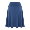 thumbnail image 4 of Entyinea Women Skirts for Summer Super Comfy Ultra Stretch Midi Skirt Knee Length with Pockets,Blue M, 4 of 5