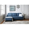 thumbnail image 2 of Lester Chaise Sleeper Sofa in Blue fabric with Black legs, 2 of 10