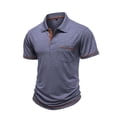 thumbnail image 4 of yillto Mens Classic Golf Shirt Breathable Casual Short Sleeve Button down Tops Plain Collared Tees, 4 of 6