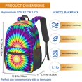 thumbnail image 3 of Red and Purple Tie Dye Pattern 17" Waterproof Oxford School Backpacks for Teens, S-Shape Padded Straps, for School, Travel, Hiking, Camping, 3 of 5