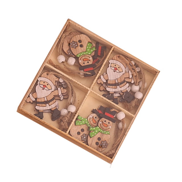 Colgantes de Navidad Bearachild 12 piezas de madera para decoración de fiestas