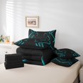 thumbnail image 4 of Erosebridal Neon Geometry Bedding Full Size, Abstract Checkered Bed in a Bag Full size, Stripe Room Decor, Reversible 7pcs, 4 of 5