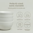 thumbnail image 2 of over&back Coupe Cereal Bowl Set - Stoneware Dishes - Comes with 4 Cereal Bowls - Easy-to-Stack Breakfast Place Settings - 6" x 6" x 2.6" - 25oz - Semi-Matte White, 2 of 4