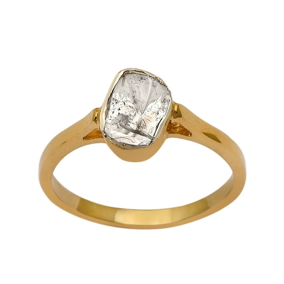 Mooneye 0.50 CTW Diamond Polki Women Valentines Day Gift Ring 925 Sterling Silver Gold Plated