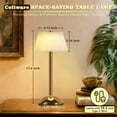 thumbnail image 2 of Coliware Portable Cordless Table Lamp, Small Gold Desk Lamp with Scalloped Shade, Rechargeable Battery Powered Lighting for Bedroom Living Room Bar, Modern Dimmable Night Light, 2 of 11