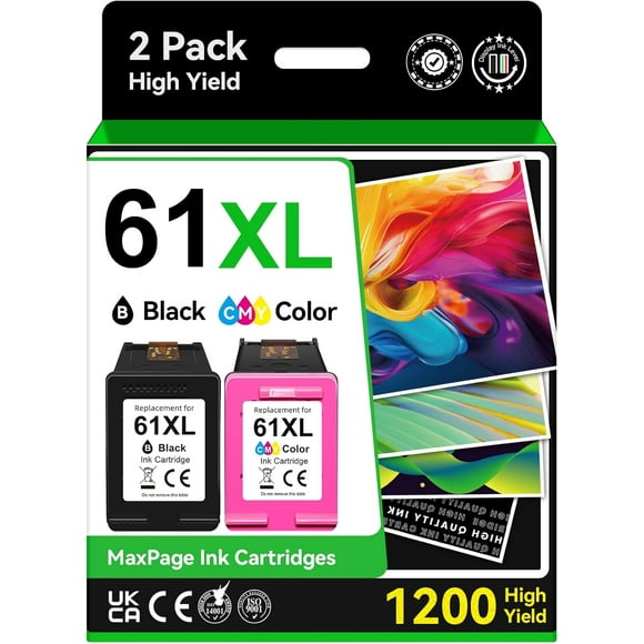UTAH-61XL Ink Cartridge Compatible for HP 61 Ink Cartridge Black Colour Compatible for Envy 4500 5530 4502 Compatible for DeskJet 1000 2542 2540 3050 3050a Compatible for OfficeJet 4630 Printer