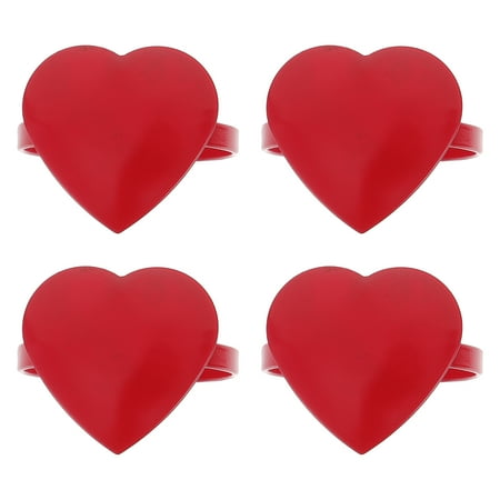 

Napkin Rings Heart Holder Ring Valentines Day Wedding Serviette Red Buckle Table Napkins Valentine Metal Holiday Dinner