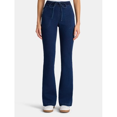 No Boundaries Ribbed Waist Bootcut Pants, 31.5'' Inseam, Women's