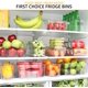image 1 of Stackable Storage Fridge Bins - Refrigerator Organizer Bins for Fridge, Freezer, Pantry And Kitchen. Includes Bonus Magnetic Dry-Erase Whiteboard & Markers Set (9-Piece Set)