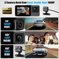 thumbnail image 4 of Dash Cam Front and Rear, TSV 3 Channel Dual Dash Camera, 1080P HD Screen Car Camera DVR Backup Cam with Night Vision, 4 of 6