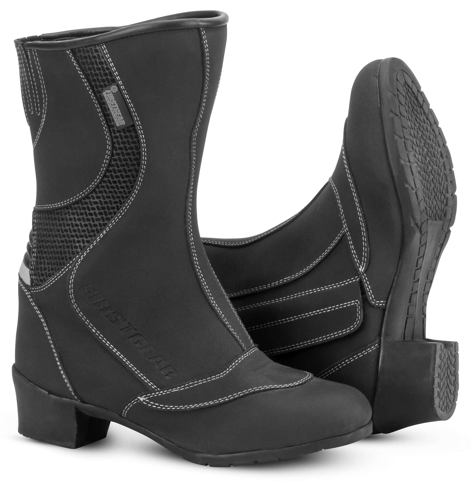 Women's black motorcycle riding boots Clearance