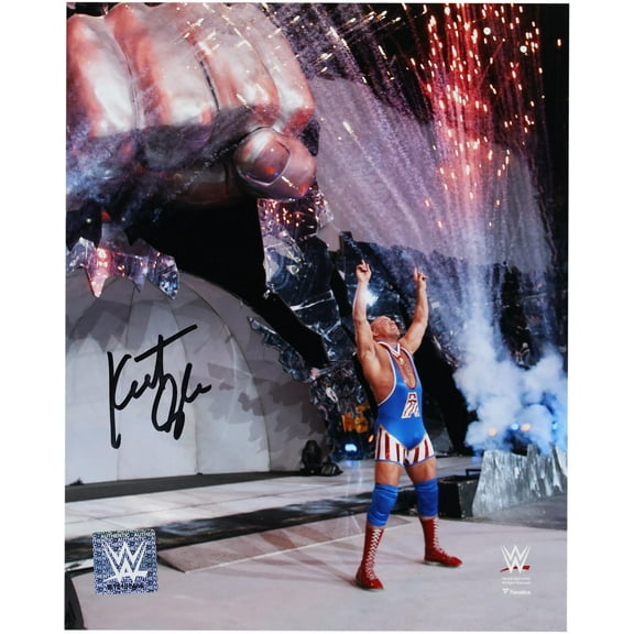 Kurt Angle WWE Autographed 8" x 10" Entrance Photograph - Fanatics Authentic Certified