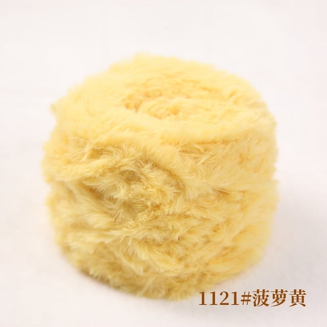 Zhuge Hilo de chenilla grueso para tejer voluminosos y esponjosos, hilo de chenilla, hilo de felpa suave, 100 g, amarillo