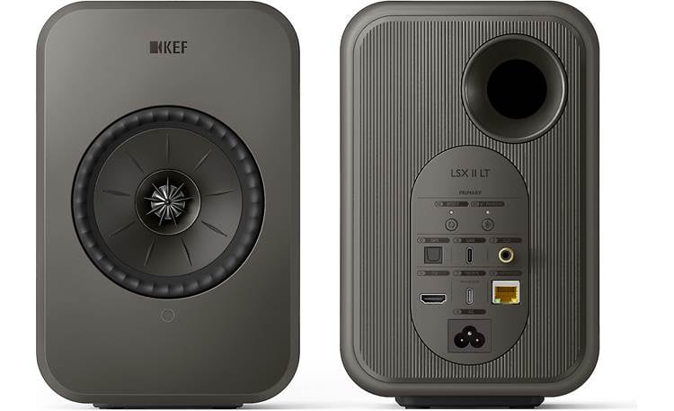 KEF LSX II LT Powered speakers with Wi-Fi, Apple AirPlay® 2, Google Cast, and Bluetooth® (Graphite Grey)