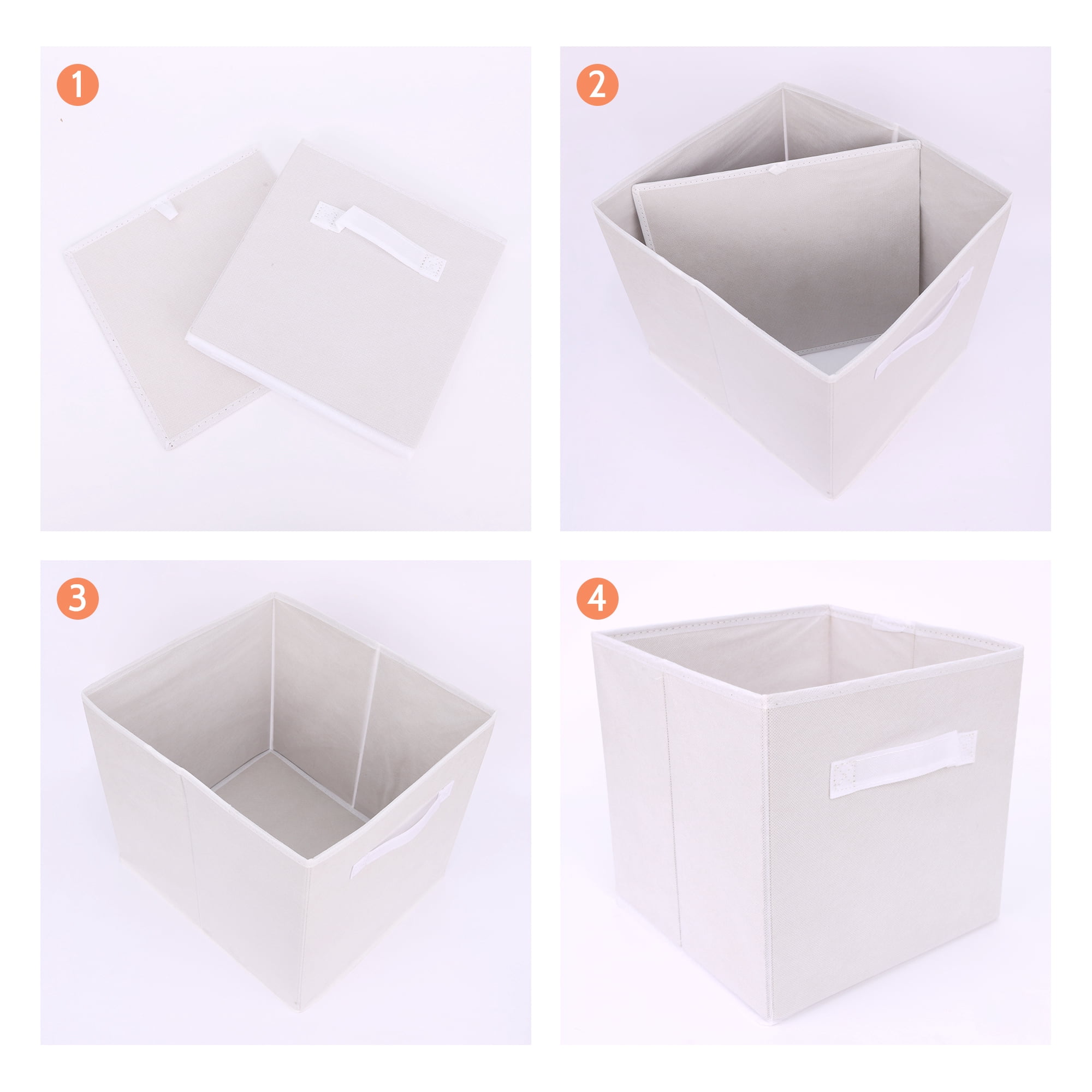 Unique Bargains Fabric Storage Cube Storage Bin White 15*13*13in