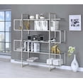 thumbnail image 2 of Elmer 63-inch 5-shelf Bookshelf Clear and Chrome, 2 of 7