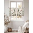 thumbnail image 4 of White Chicken Rustic Semi Sheer Curtains 45 Inch Length 2 Panels Set, Vintage Floral Oil Painting Sheer Kitchen Curtain Privacy Voile Window Curtain for Living Room Bedroom Rod Pocket Drapes, 4 of 7