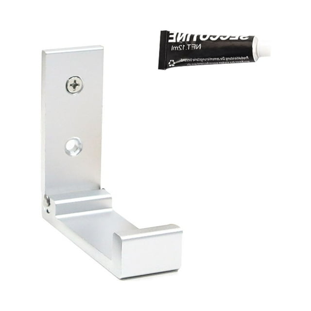 ER Gancho plegable para ropa de 90 grados, gancho de pared de aleación de aluminio sin perforaciones, receptor de bolsa para colgar (plata + pegamento sin clavos gratis) oso de fresa Electrónica