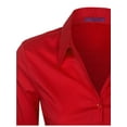thumbnail image 3 of KOGMO Womens Basic Long Sleeve Button Down Shirts Office Work Blouse (S-3X), 3 of 7
