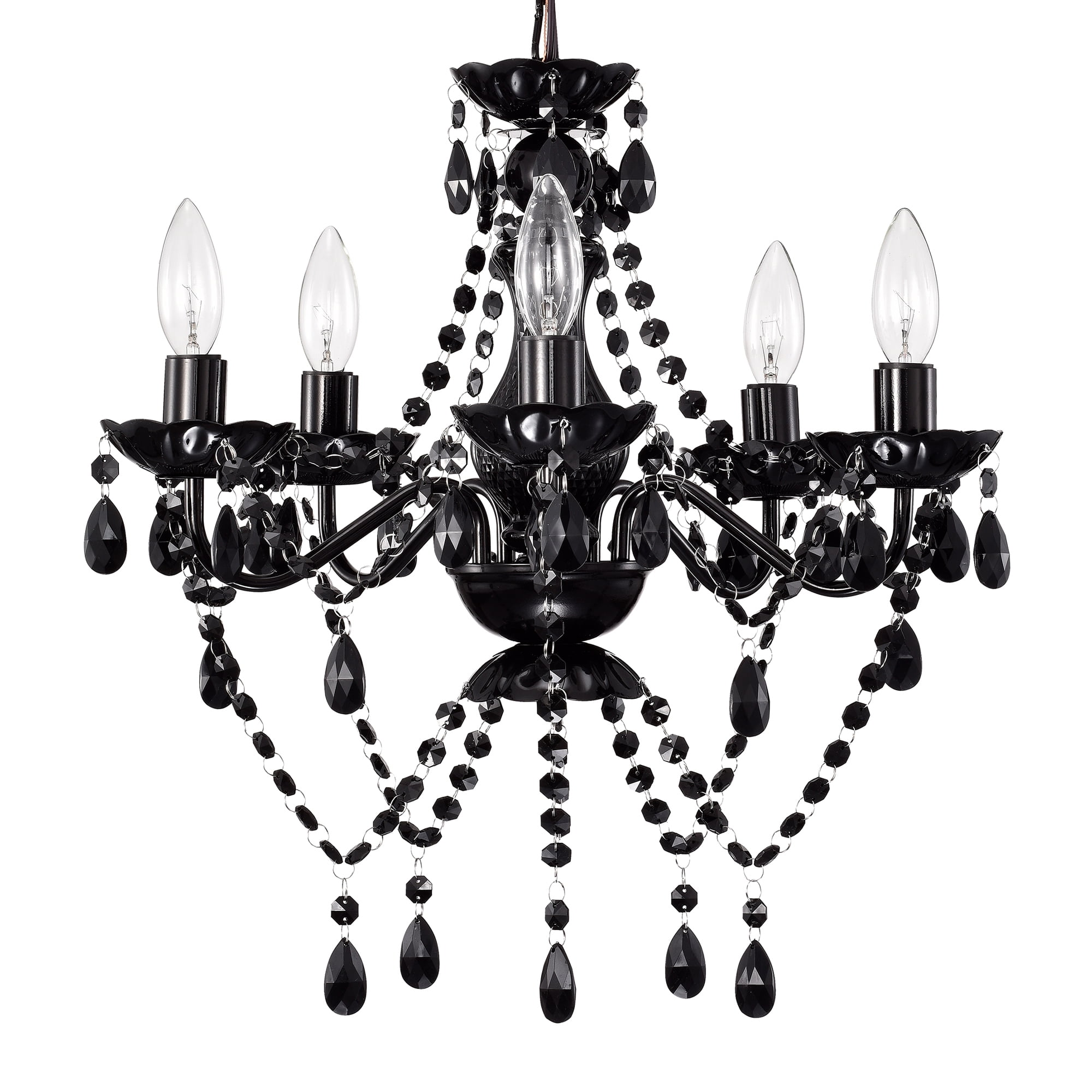 Black Chandelier Modern Crystal Chandelier 5Light Mini Crystal