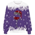 thumbnail image 1 of FYEGRE Chandail en Molleton à Manches Longues Texturé Col Rond Grande Taille pour l'Hiver, Coupe Décontractée Confortable, Violet m, 1 of 3