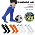 thumbnail image 2 of 1 Pair Knee High Striped Football Socks Anti-slip Moisture Wicking Stretch Kids Youth Athletic Sports Soccer Compression Cushion High Tube Stockings, 2 of 7