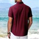 thumbnail image 5 of Ceisia Men's Solid Color Short Sleeve Linen-like Shirt Breathable Summer Beach Shirt with Chest PocketWineXL Gifts, 5 of 8