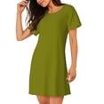 thumbnail image 2 of Disketp Olive para Camisón Corto de Manga Corta para Mujeres, Camisón Cómodo con Escote Redondo, Bonito y Confortable, 2 of 6