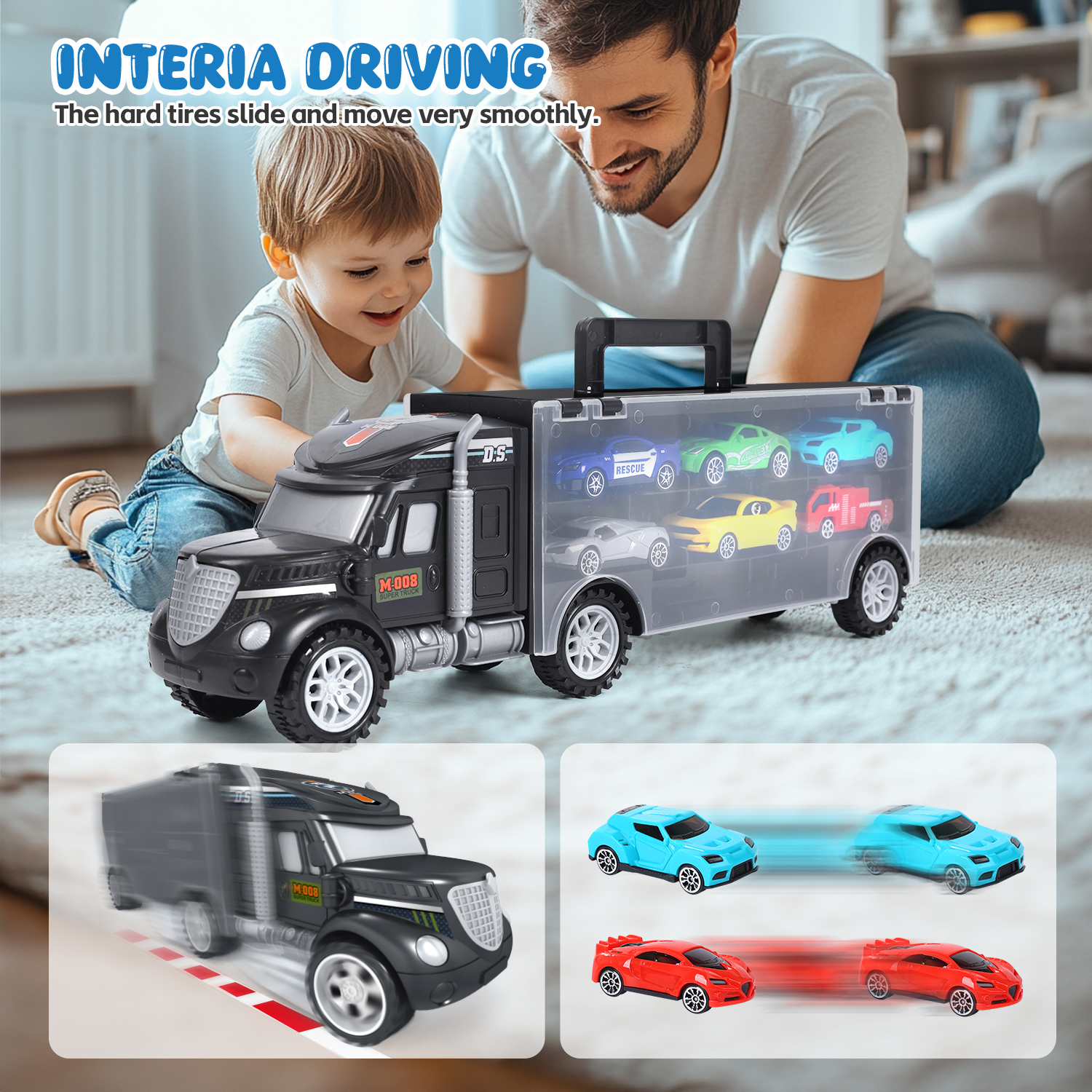 WonderStone Carrier Truck With 12 Race Cars photo 7