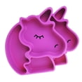 thumbnail image 3 of WHAMVOX 1Pack Unicorn Division Plate Rosy Silicone Safe for Toddlers Durable Non-skid Childrens Plates, 3 of 8