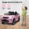 thumbnail image 6 of TOKTOO 12V Battery Ride on Car, 1 Seater Licensed Land Rover Kid Car w/ Remote Control, Gift for Kids Aged 2-4 Years-Light Pink, 6 of 7