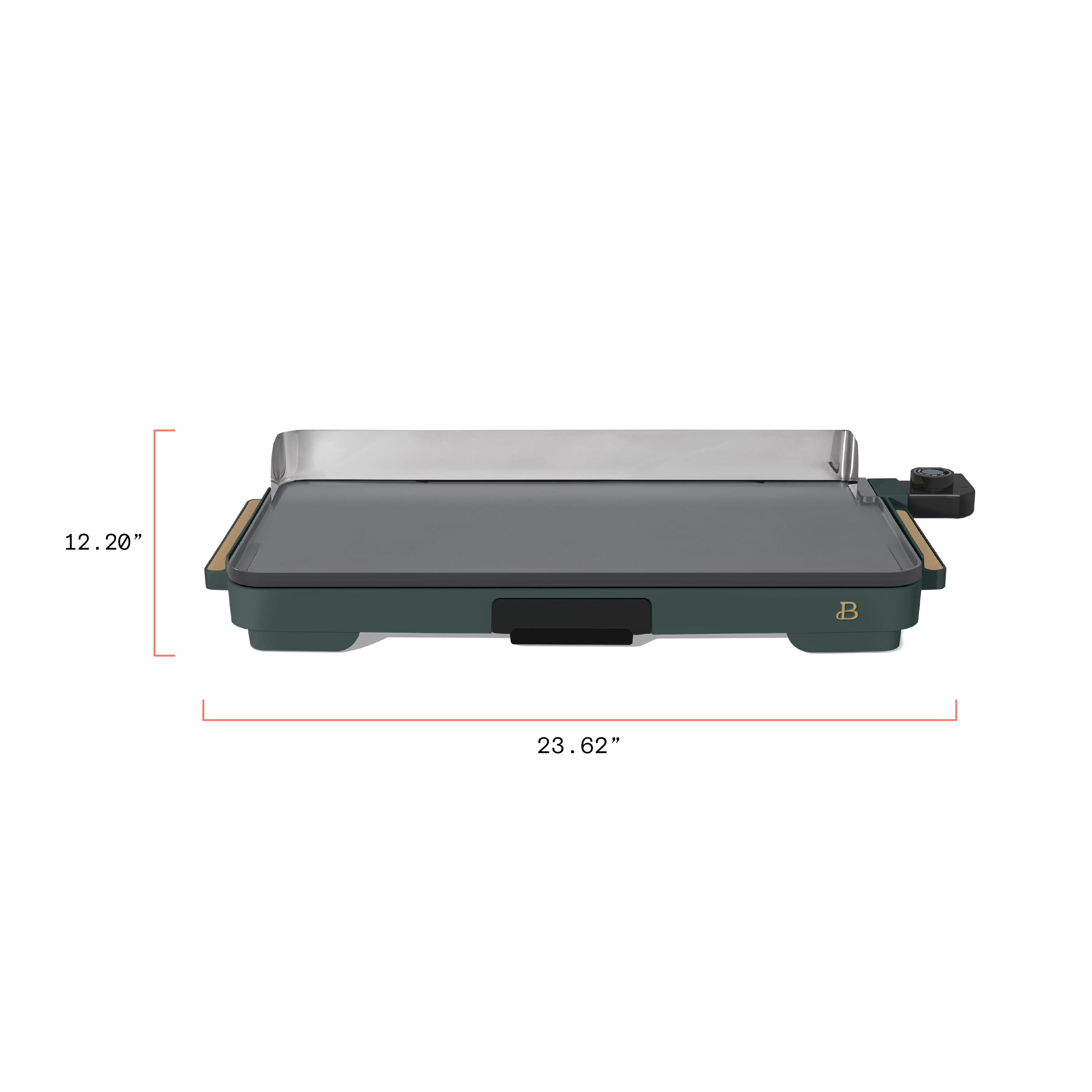 Beautiful XL Electric Griddle 12" x 22" with EverGood Non-Toxic Ceramic Nonstick Coating, Thyme Green by Drew Barrymore