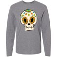 thumbnail image 3 of Inktastic Smiling Sugar Skull for Day of the Dead Long Sleeve T-Shirt, 3 of 5
