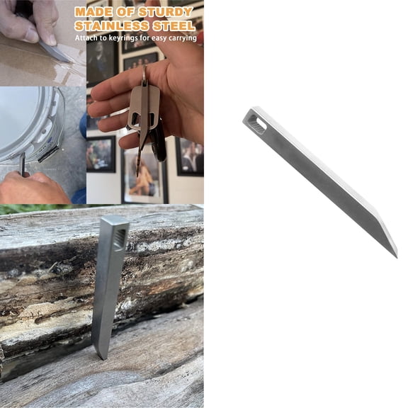 Stainless Steel Pry Bar - Heavy Duty Mini Keychain Prybar - Mighty Miniature Portable Multitool, Screwdriver, Bottle Opener, & Box Opener,A,1pcs