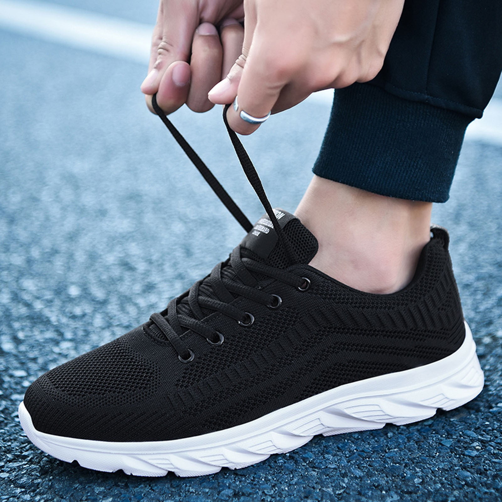 Yindaity Man Shoes Men's Mesh Dress Sneakers Oxfords Business Casual Walking Shoes Tennis Comfortable Black,11