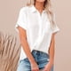 thumbnail image 3 of Parte Superior De La Moda Blusas básicas de algodón Ropa diaria de manga corta para mujer de corte holgado (Blanco XXL) Cgtredaw para Mujer Blanco T M, 3 of 6