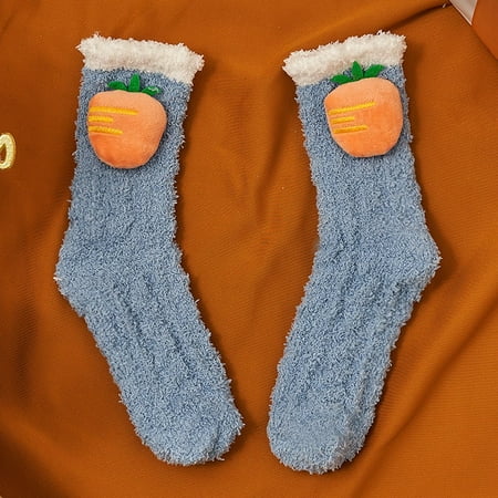 

KSCYKKKD Socks Fashion Keep Warm Women Fashion Patchwork Ladies Cute Thick Socks Plush Socks