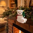 thumbnail image 5 of Plush Christmas Bear Hanging Ornament,Soft Stuffed Holiday Pendant with Hanging Loop,Indoor & Outdoor Decor for Christmas Tree,Front Door,Mall Scene And Seasonal Gift Selection, 5 of 8